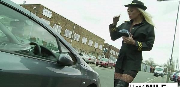  Busty blonde officer lets him fuck his way out of a ticket